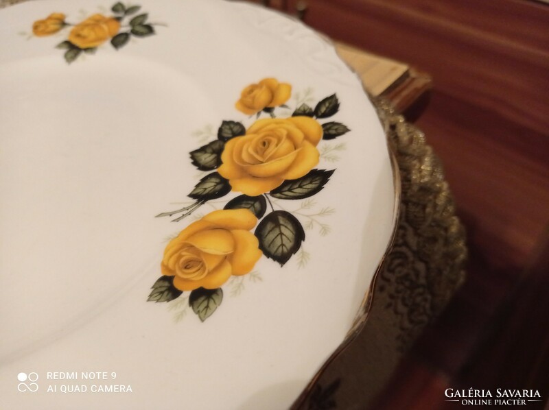 Angol sárga rózsás gyüjtői lapos tányér 23 cm
