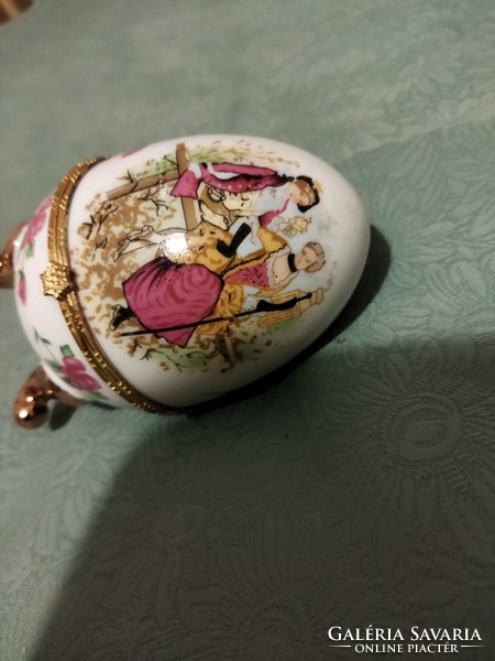 Faberge type porcelain egg 13 cm