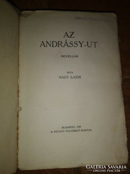 Jenő Haranghy art nouveau front page, the Andrássy-ut short stories, west