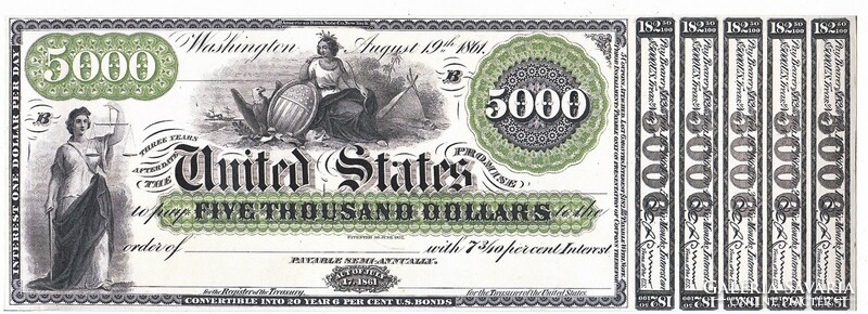 USA 5000 dollár 1861 REPLIKA