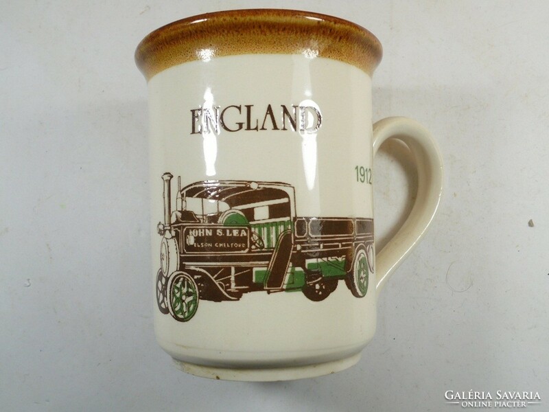 Retro marked - biltons English British ceramic glazed mug with train sightseeing car car pattern