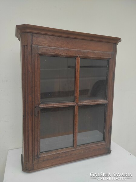 Antique baroque patina hardwood xix. Early century furniture glass wall display case 823