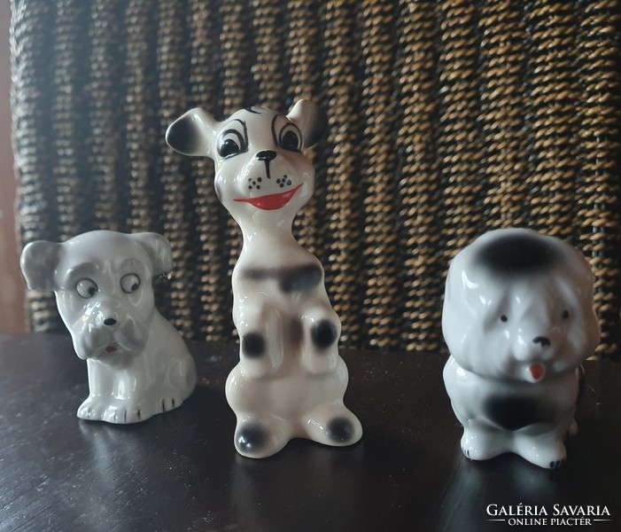 Porcelán kutya 3 db együtt