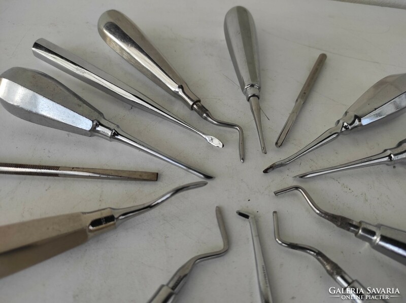 Antik fogorvosi orvosi fogászati eszköz 13 darab fogász szerszám 635