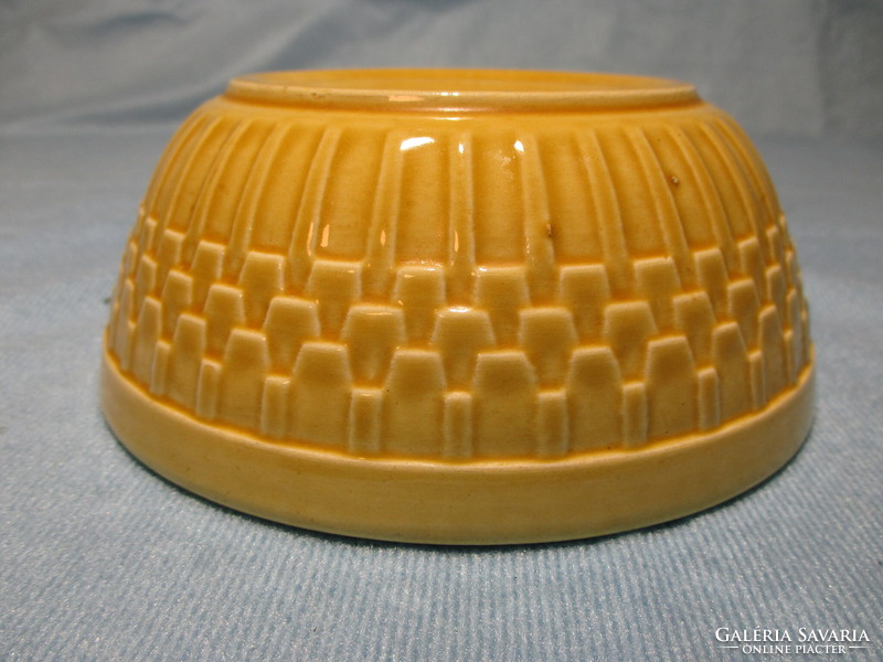 Small-sized Kispest granite bowl with yellow glaze