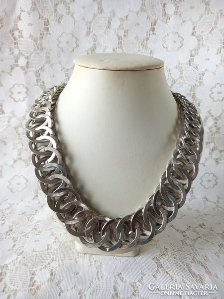 Thick, spectacular silver necklace