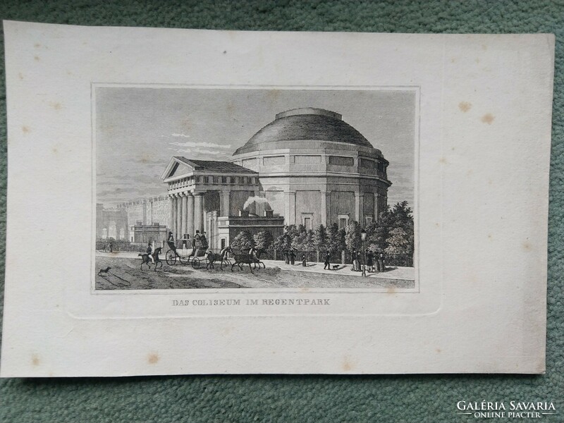 London, Coliseum a Regent Parkban. Eredeti acelmetszet ca.1843