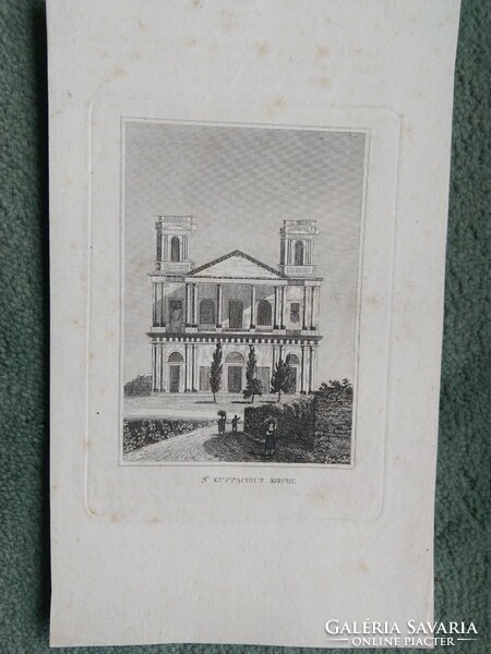 Paris. Church of St.Eustachus. Original woodcut ca. 1843