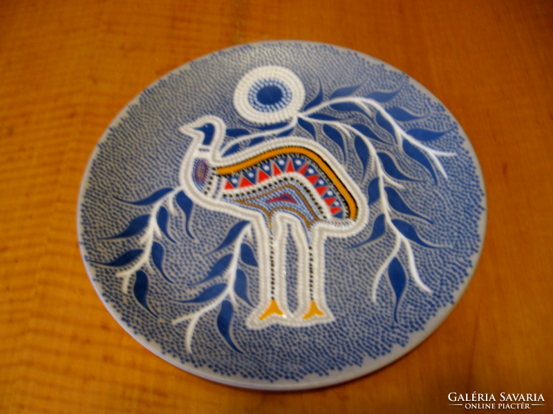 Gyűjtői Baribunma ausztrál aboroginal művész Pam Hall tányér Emu