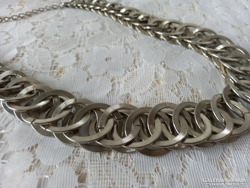 Thick, spectacular silver necklace