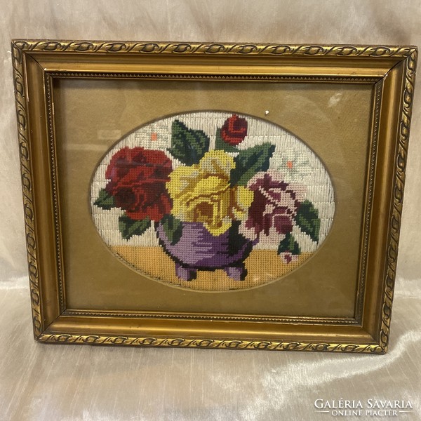 Antique frame with tapestry
