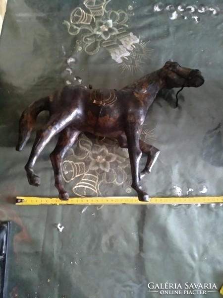 Ló szobor, bőr, kézműves,nagy méretű, Alkudható