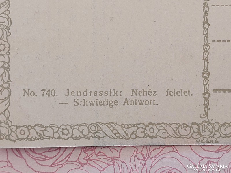 Old postcard Hungarian art postcard jendrassik: difficult answer