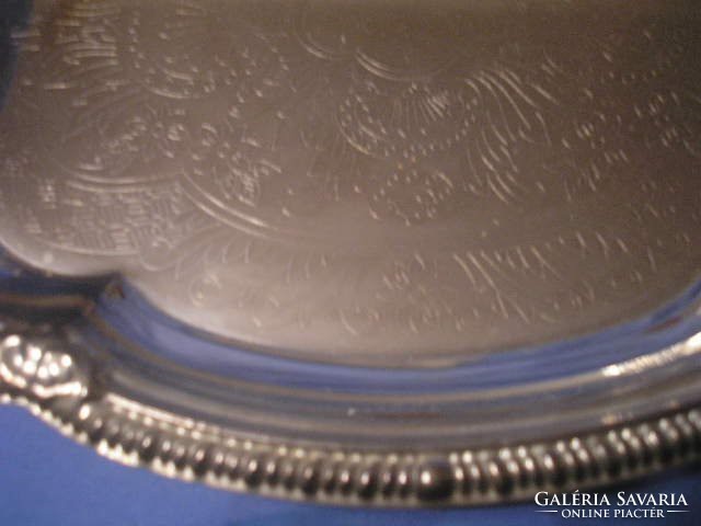 U5 antique silver-plated, chiselled trays are 23-24-25 cm long