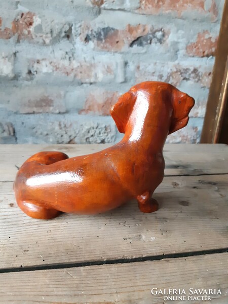 Dachshund statue made of wood