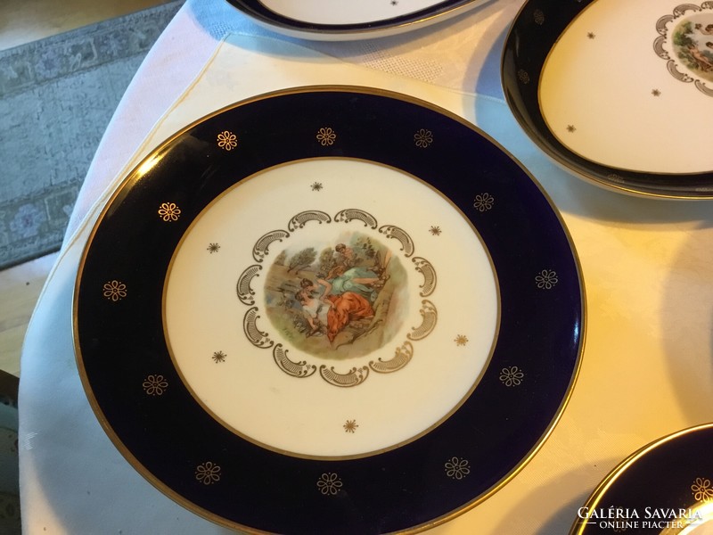 Ilmenau, cobalt cutlery, 3x6 plates and 2xoval serving plates, flawless