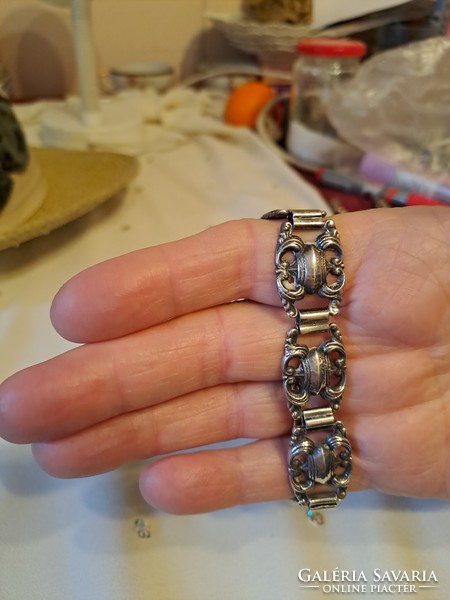 Antique silver bracelet made by goldsmith