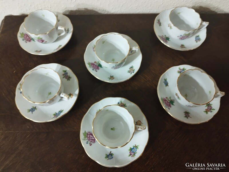 Herend Eton patterned coffee set for 6 people