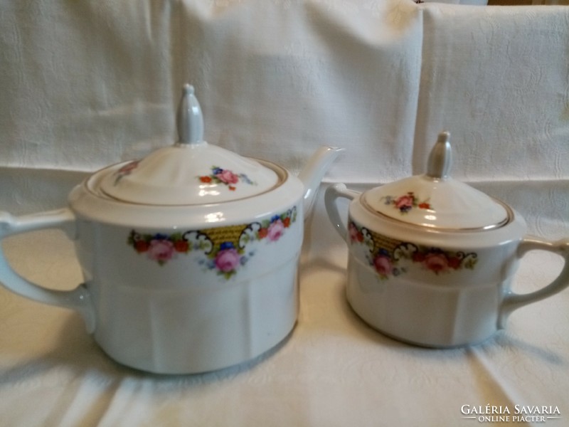 Antique tea pot with large sugar bowl