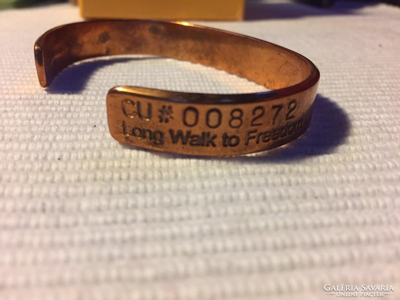Copper bracelet, numbered, in memory of Nelson Mandela (8f)
