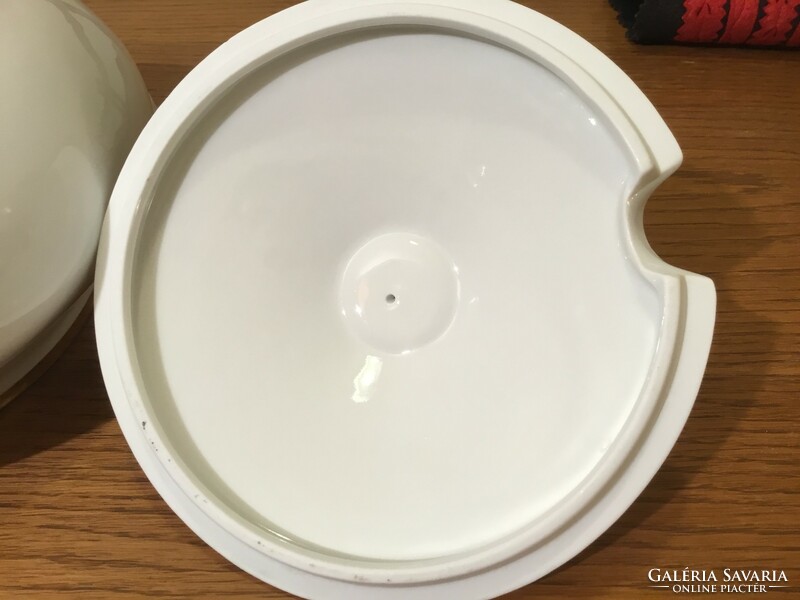 Tk thun Angelika porcelain soup bowl, snow white, with gold border, wonderful, perfect condition