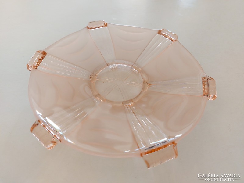 Régi üveg kis tányér rózsaszín üvegtányér