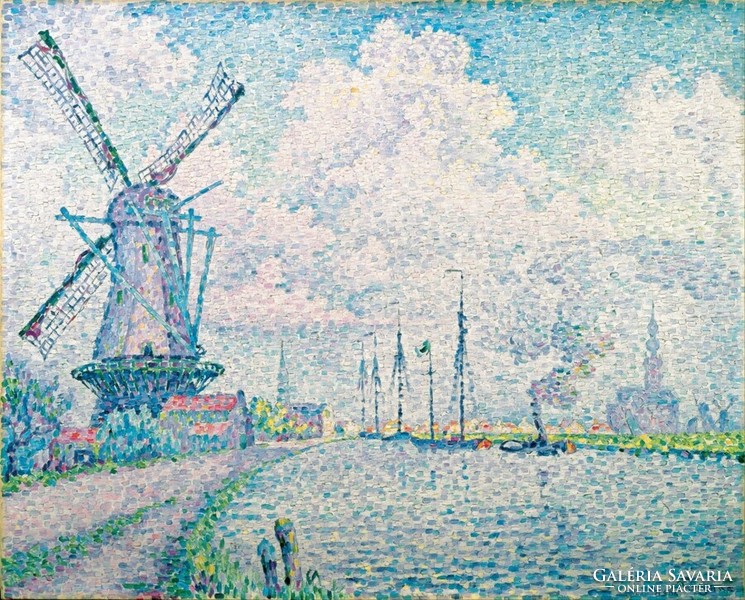 Signac - mill by the canal - canvas reprint