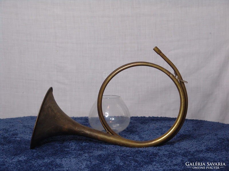 Old copper horn, musical instrument
