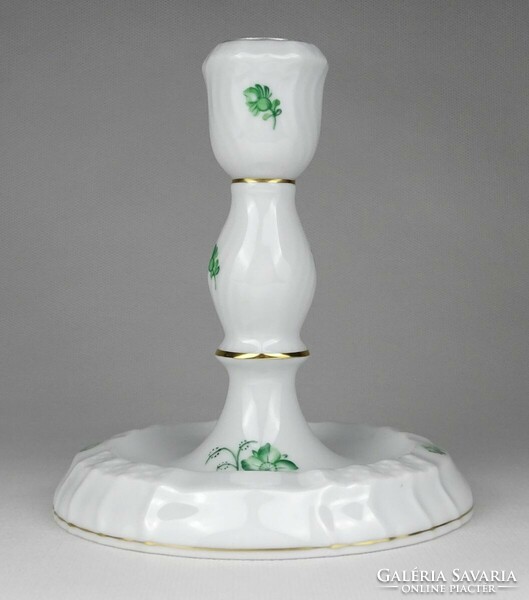1L953 Herend porcelain candle holder with green flower pattern 15 cm