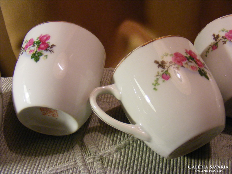 5 Chinese porcelain rose mugs from the 70s