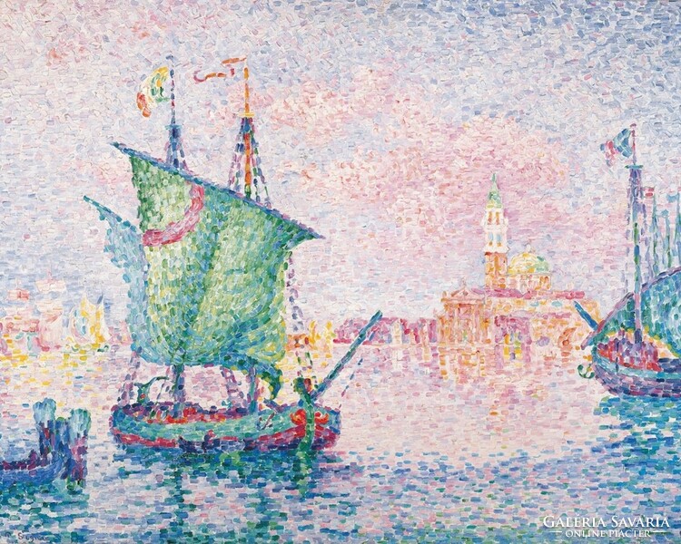 Signac - Venice with pink sky - canvas reprint