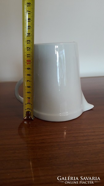 Old zsolnay porcelain white pharmacy measuring cup measuring cup pitcher 13 cm