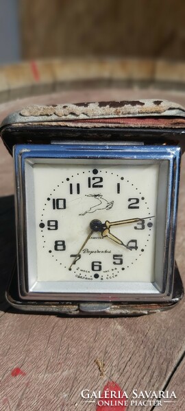 Orosz, Dorojnij 1959 CCCP jól működő utazó óra, kemény számlapos
