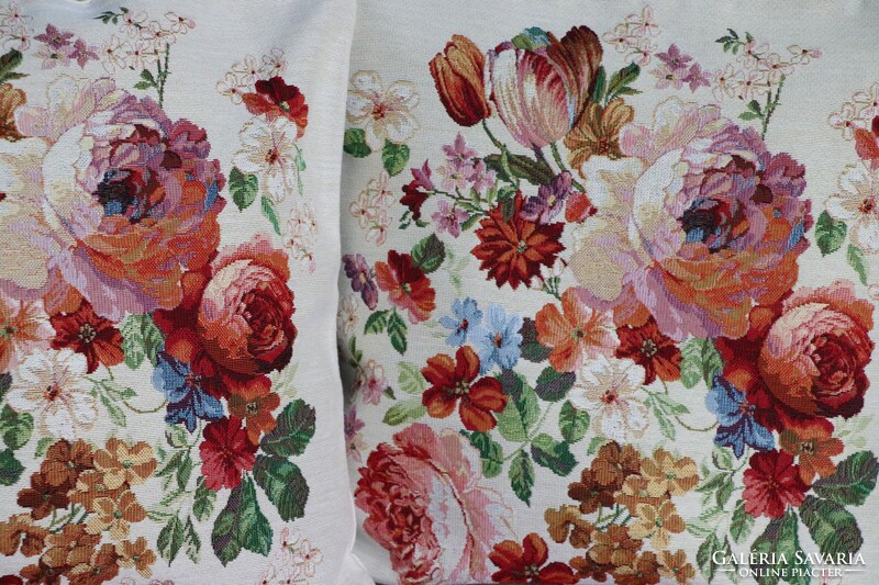 Floral machine tapestry pillowcase