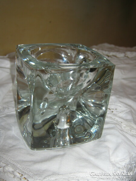 Sklo union Czech glass cube candle holder bohemia crystal cube9
