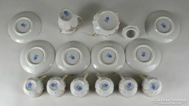 Gilded porcelain coffee set marked 1L792