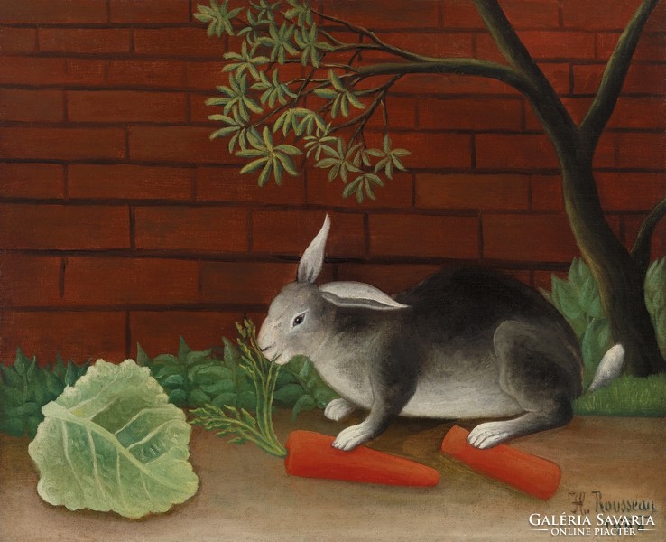Henri rousseau - rabbit dinner - reprint