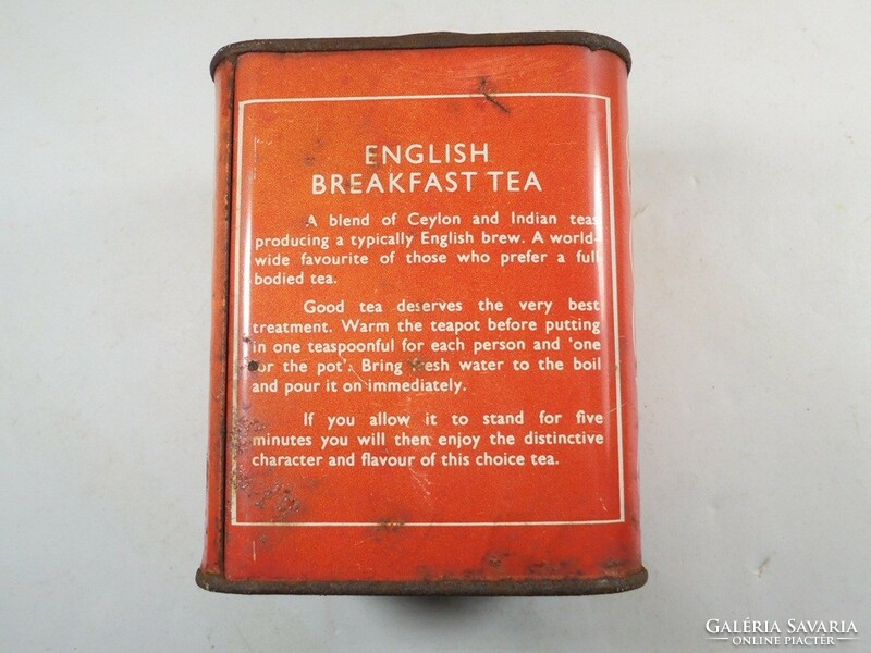 Retro English tea metal box metal tin box - twinings English breakfast tea - 1970s