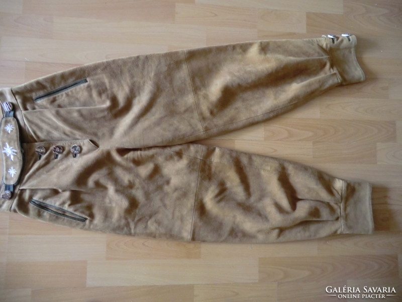 Men's tracht svábtrachtengwandl brown leather pants size 34 waist width 60, hip width 100, length 100 cm