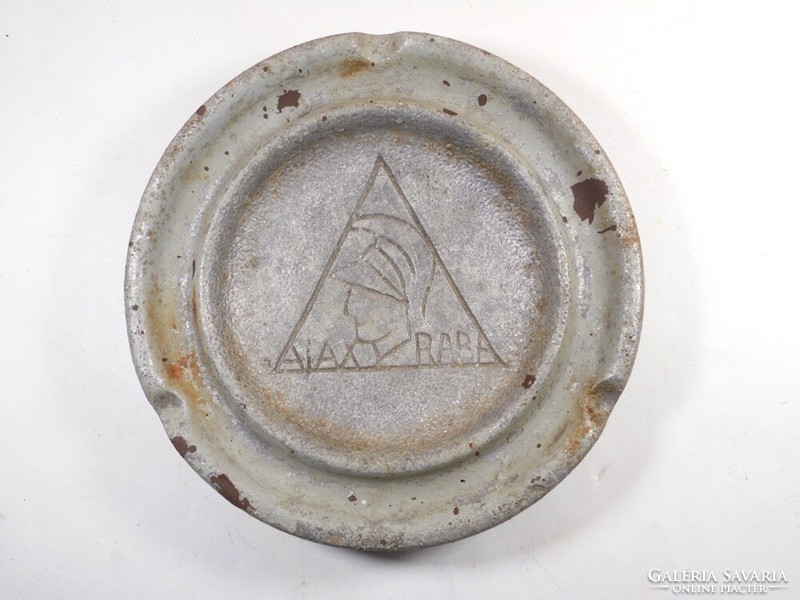 Old antique aluminum ashtray - ajax rába - machine factory soccer team souvenir-approx. From the 1930s
