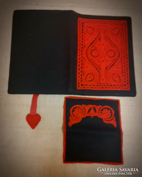 Post book cover decorated with hand-made filter paper with tissue holder