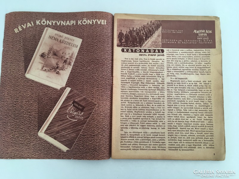 Hungarian women's magazine, June 1, 1944, Vi. Grade 16. Number