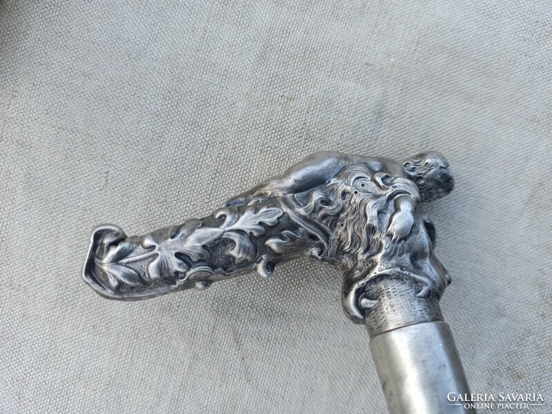Baroque walking stick with a silver head