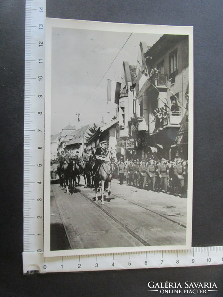 Liberation of Transylvania 1940 Grand Várad march Governor Miklós Horthy on horseback period postcard