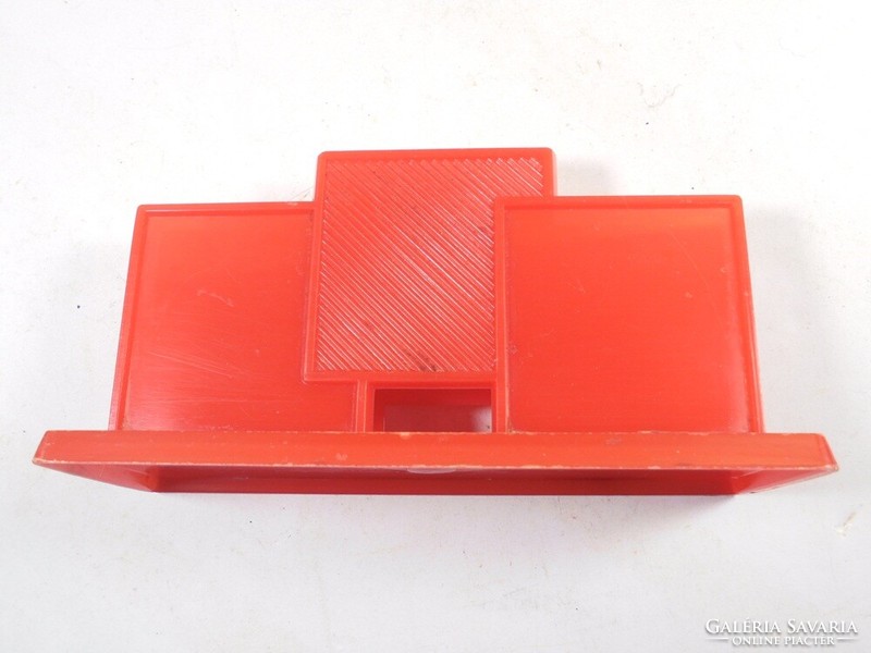 Retro régi piros műanyag szalvétatartó szalvéta tároló konyhai eszköz - kb. 1970-80-as évek