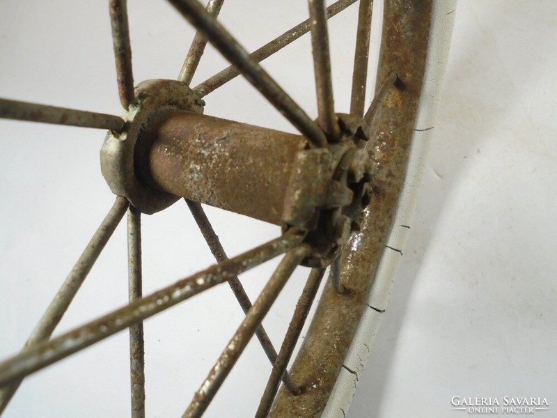 2 Retro old toy rubber wheels with metal spokes - stroller bike bike - approx. From the 1960s