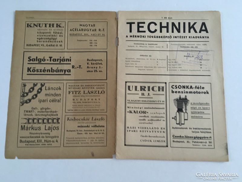 Technika - A Mérnöki Továbbképző Intézet kiadványai, 1946. 250. füzet