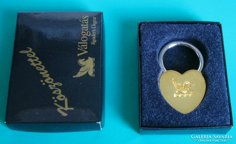 Szív alakú lakat - kulcstartó – RD – dobozában - Valentin Napra is!