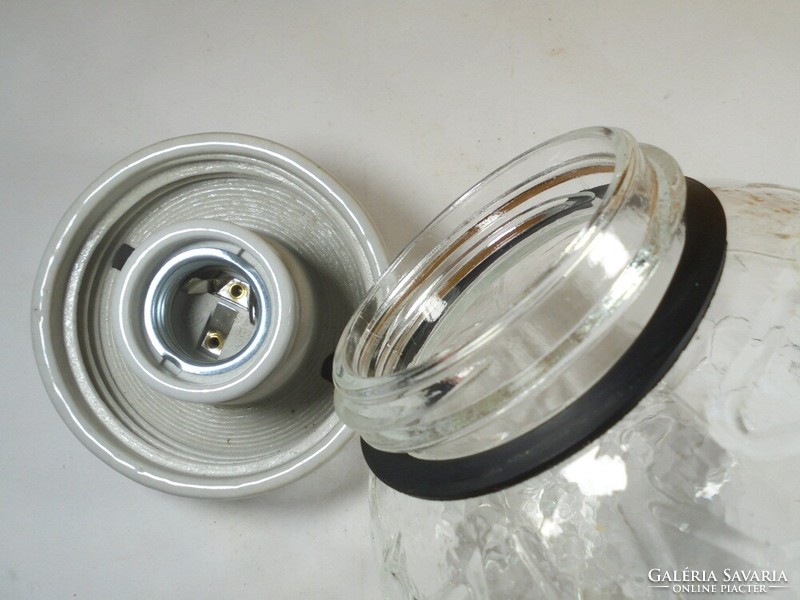 Retro fali lámpa rücskös üveg búra szabvány méret porcelán
