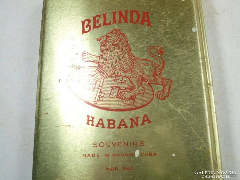 Retro metal box metal aluminum box - belinda habana havana Cuban cigar - 1970s